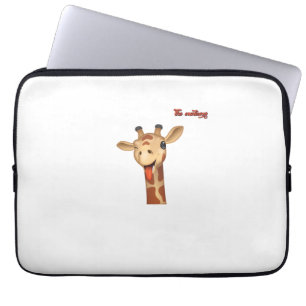 Capa Para Notebook emoji a piscar a língua na face da girafa