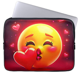 Capa Para Notebook Emoji de Beijo: Arte de Amor e Corações