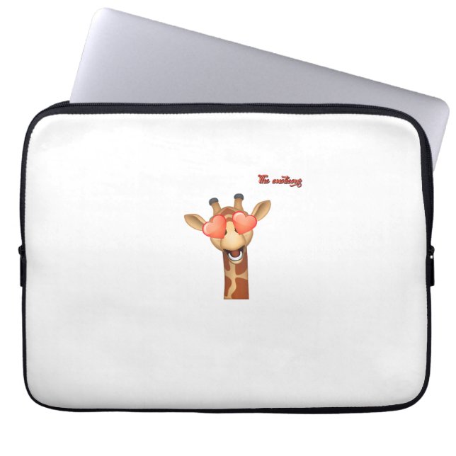 Capa Para Notebook emoji feliz amor olhos girafa (Frente)