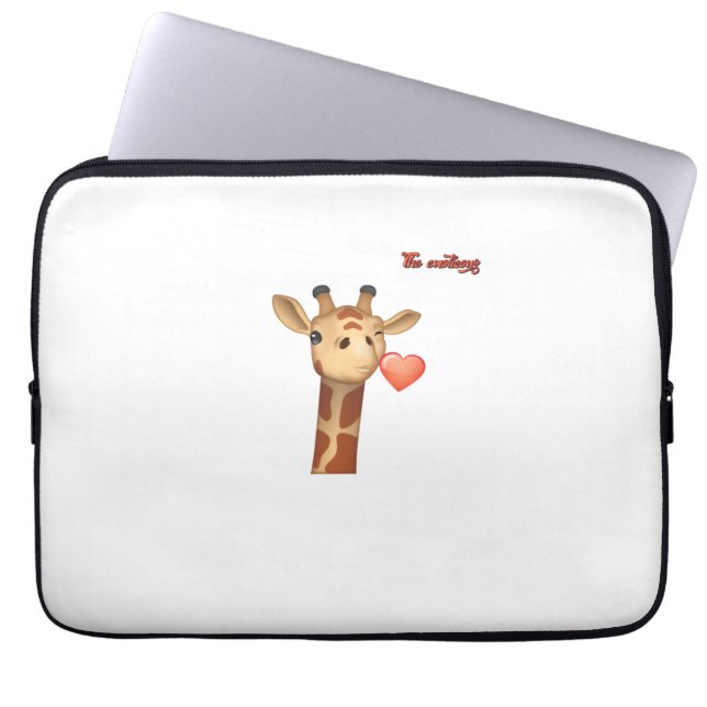 Capa Para Notebook emoji pisando beijando cara de girafa cardíaca (Frente)