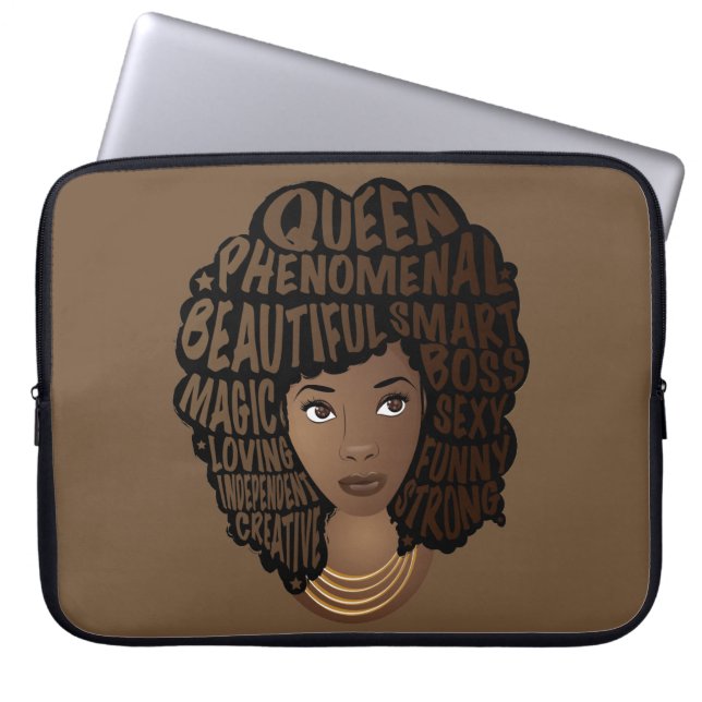 Capa Para Notebook Encorajando as mulheres negras, castanhas (Frente)
