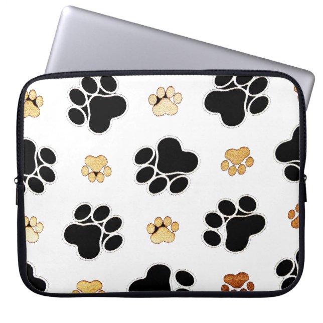 Capa Para Notebook Enegreça e tan o branco canino do impressão da (Frente)