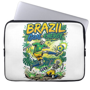 Capa Para Notebook Energia do Gol do Brasil Esqueleto Atacante Nações