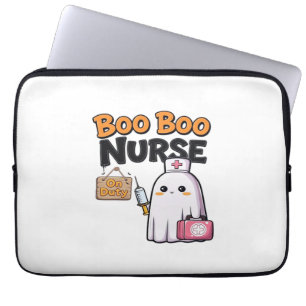 Capa Para Notebook Enfermeira Boo em T-Shirt Clássica de Serviço
