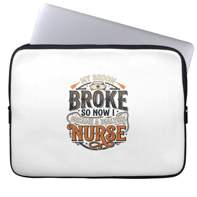 Capa Para Notebook Enfermeira de Diálise Halloween Vassoura Quebrou D (Frente)
