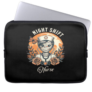 Capa Para Notebook Enfermeira do turno da noite Mummy Halloween Flora