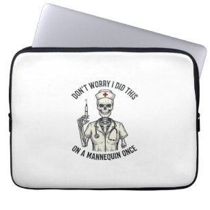 Capa Para Notebook Enfermeira Engraçada Esqueleto Seringa Desenho Ant