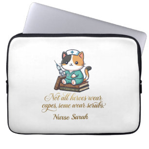 Capa Para Notebook Enfermeira Fofa Gata Calico Personalizada 
