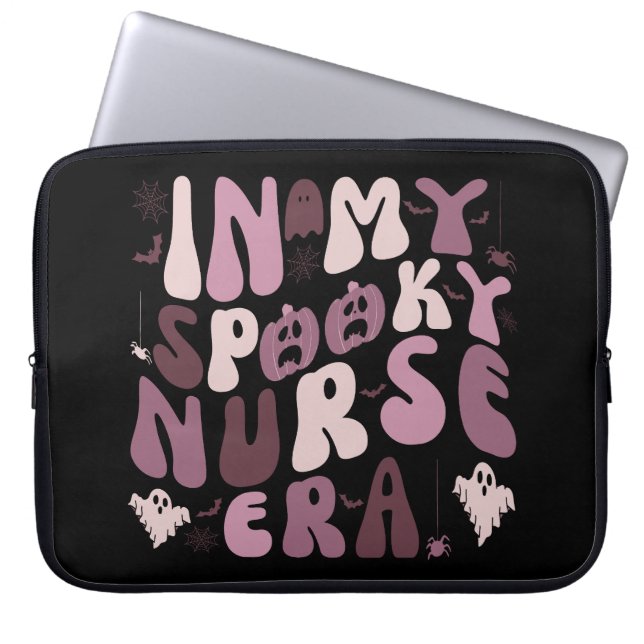 Capa Para Notebook Enfermeira Retro Spooky Cita Halloween (Frente)