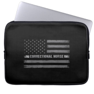 Capa Para Notebook Enfermeiro correcional norte-americano Flag Vintag