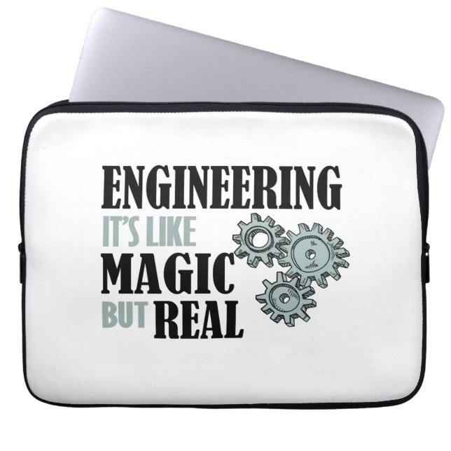 Capa Para Notebook Engenharia - É como Magia, mas Real (Frente)