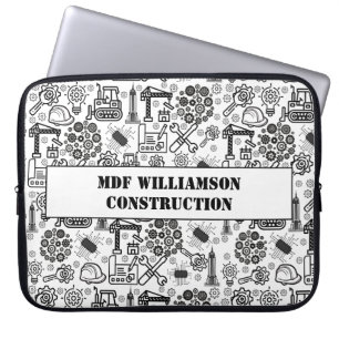 Capa Para Notebook engenheiro Blueprint de arquitetura preto e branco