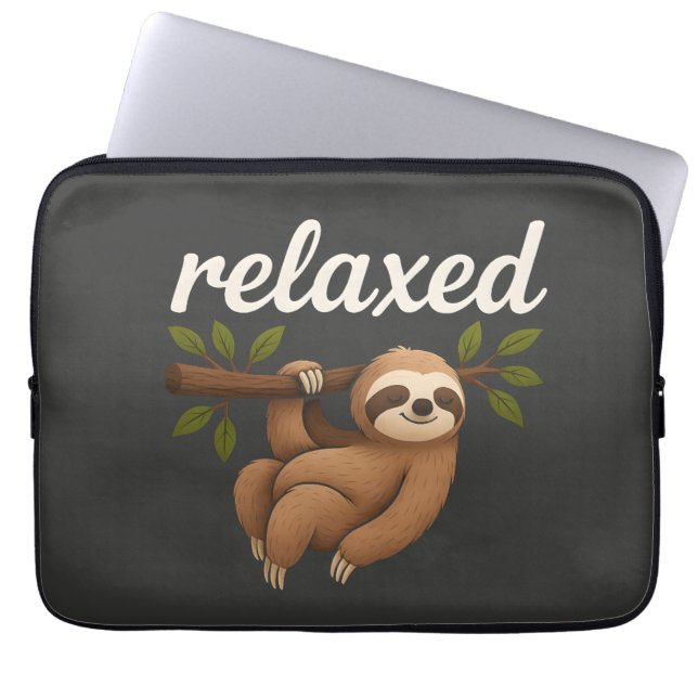 Capa Para Notebook Engraçada Preguiça Relaxada Ilustração de Estilo d (Frente)