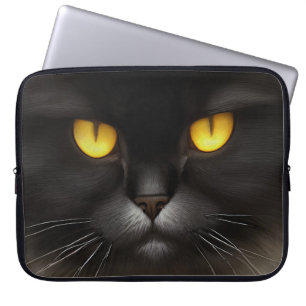 Capa Para Notebook Engraçado Bravo Gato Persa Preto Fluffy