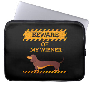 Capa Para Notebook Engraçado Cachshund Cachorro Cuidado com o meu pre