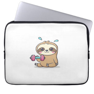 Capa Para Notebook Engraçado Chibi Sloth Workout - Um Bom Cartoon Kaw