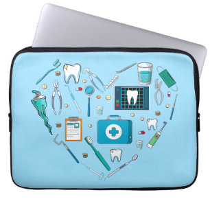 Capa Para Notebook Engraçado Dentista Dental Tool Heart