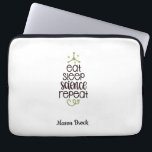Capa Para Notebook Engraçado Estudante de Ciências Personalizado Pres<br><div class="desc">Esta engraçada design do "Coma Repetição de Ciência do Sono" é perfeita para estudantes de todas as séries! Pode ser personalizado com o nome do seu filho. Excelente para o presente de volta à escola,  presente de aniversário da criança e outros presentes de feriado.</div>