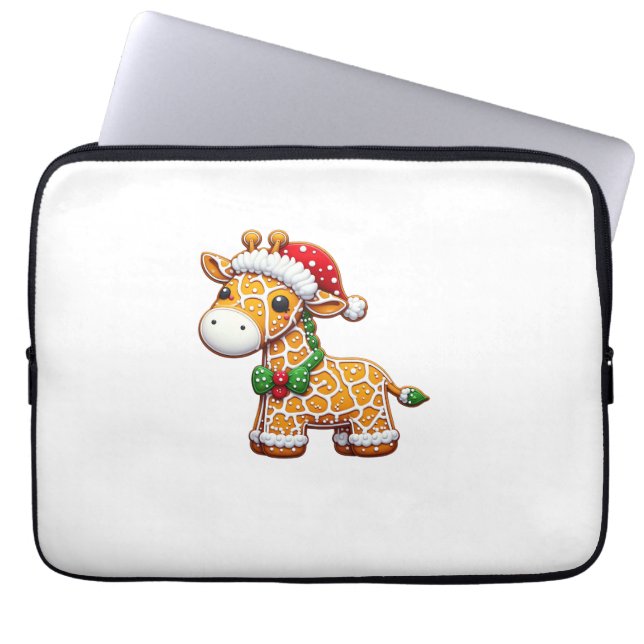 Capa Para Notebook Engraçado Gingerpão Homem Girafa Mulher de Natal H (Frente)