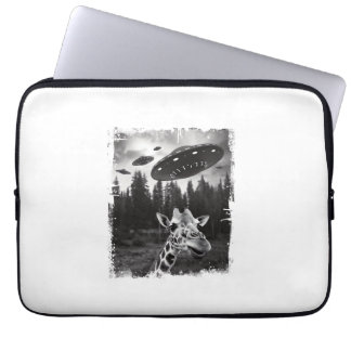 Capa Para Notebook Engraçado Giraffe UFO Zoo Animal Esquisito Memória