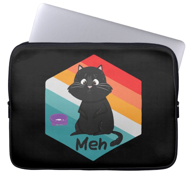 Capa Para Notebook Engraçado Meh Cat Gift para Gaquetas de Gato (Frente)
