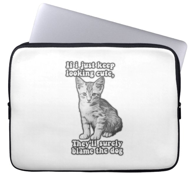 Capa Para Notebook Engraçado meme de gato bonitinho para donos de gat (Frente)