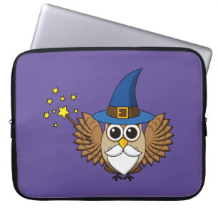 Capa Para Notebook Engraçado Merlin, o Cartoon da Coruja Mágica