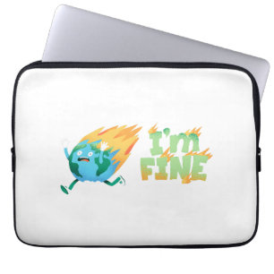 Capa Para Notebook Engraçado Mudança Climática Terra "Estou Bem" Desi