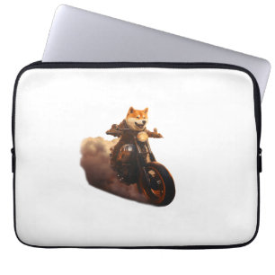 Capa Para Notebook Engraçado, Shiba Inu, Motocicleta, Cachorro, Fanto