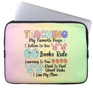 Capa Para Notebook Ensinando Meus Peeps Favoritos - Coelhinho De Pásc