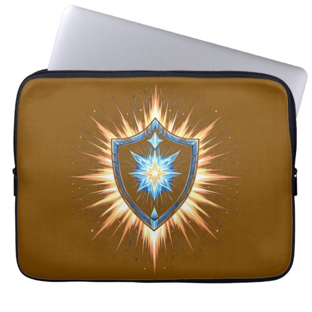 Capa Para Notebook Epic Fantasy Shield with Radiant Energy Burst – Ma (Frente)