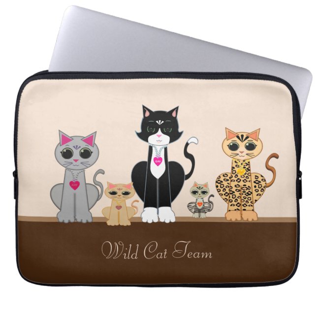 Capa Para Notebook Equipe de Gato Selvagem (Frente)