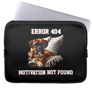 Capa Para Notebook Erro 404 de Cachorro Boxer Motivação Não Encontrad