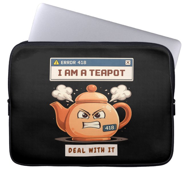 Capa Para Notebook Error 418: I Am a Teapot. (Frente)