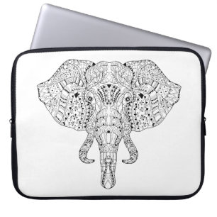 Capa Para Notebook Esboço do Doodle da cabeça do elefante