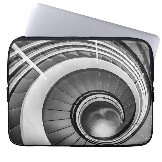 Capa Para Notebook Escada Circular BW (Frente)