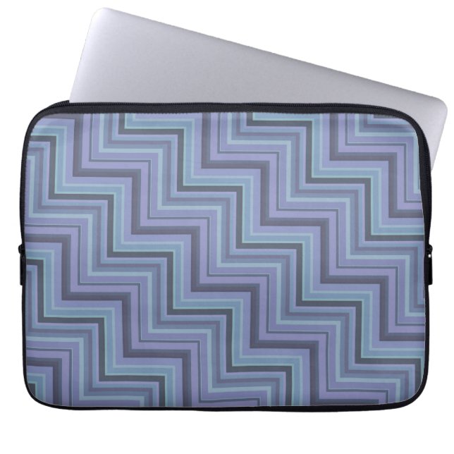 Capa Para Notebook Escada de stripes de cinza azul (Frente)