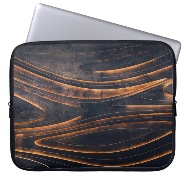 Capa Para Notebook Escadas espirais pretas e castanhas (Frente)