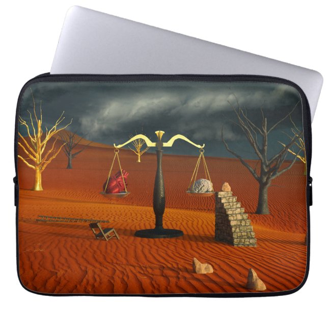Capa Para Notebook Escalas da Verdade – Simbolismo do Deserto Surreal (Frente)