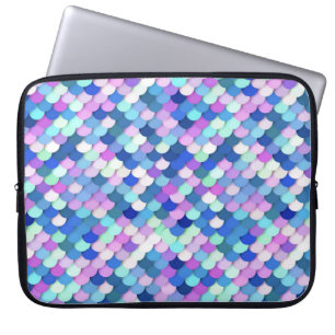 Capa Para Notebook "Escalas de Dragões" - azul, orquídea e lavanda