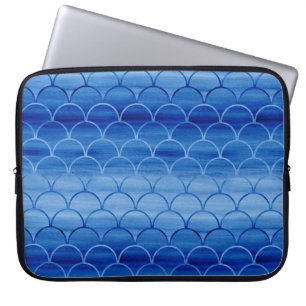 Capa Para Notebook Escalas Geométricas de Azul-Prussiano