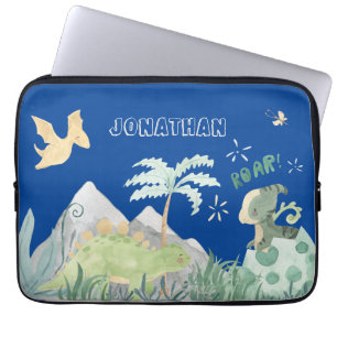 Capa Para Notebook Escola Azul de Dinossauro Gelado