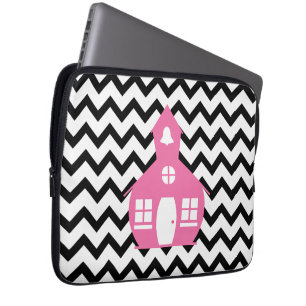 Capa Para Notebook Escola cor-de-rosa + Professor preto de Chevron