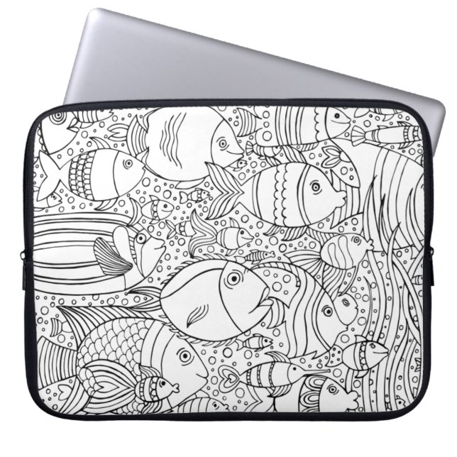 Capa Para Notebook Escola inspirada dos peixes (Frente)