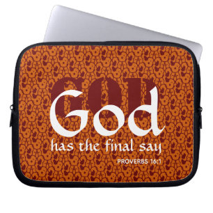 Capa Para Notebook Escritura Inspiradora Personalizada DEUS Fé Laranj
