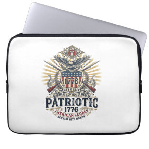 Capa Para Notebook Escudo de Batalha Patriótico 1776 Símbolo Inspirad