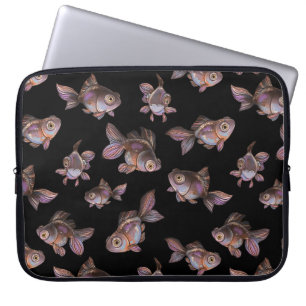 Capa Para Notebook Escuridão sem costura com peixes