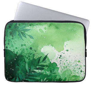Capa Para Notebook Escuro Moluva verde aquosa textura desenhada manua