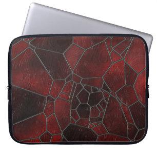 Capa Para Notebook Escuro - vidro de mosaico vermelho e vermelho