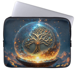 Capa Para Notebook Esfera da Vida – A Árvore do Mundo Dourada. 